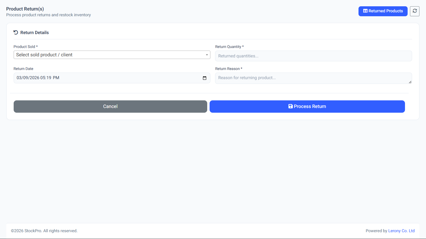 Processing Customer Returns